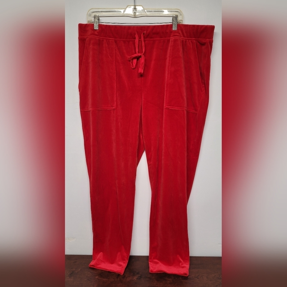 Time And Tru XXL Super Ultra Soft velour Red Comfort Pants NWOT